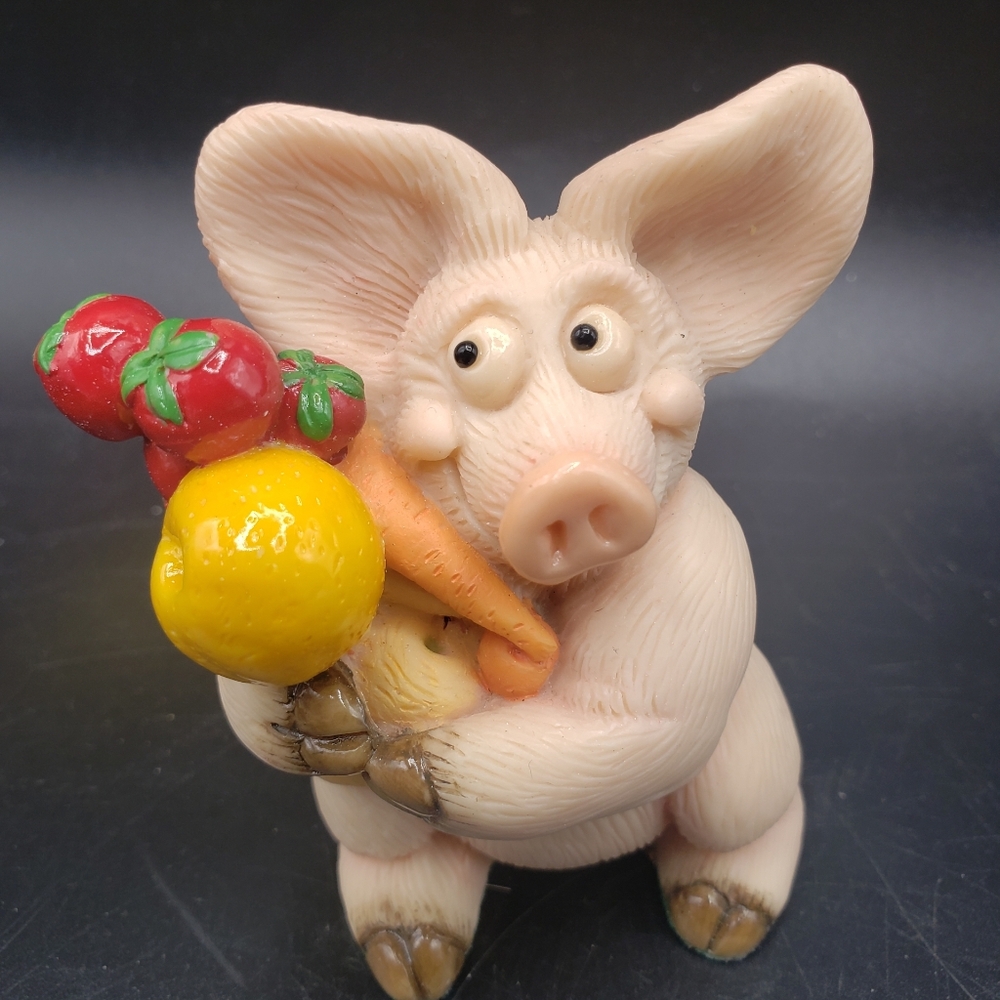1997 Piggin Diet Hand Made Risin With Fruit 3.5"x2.5"